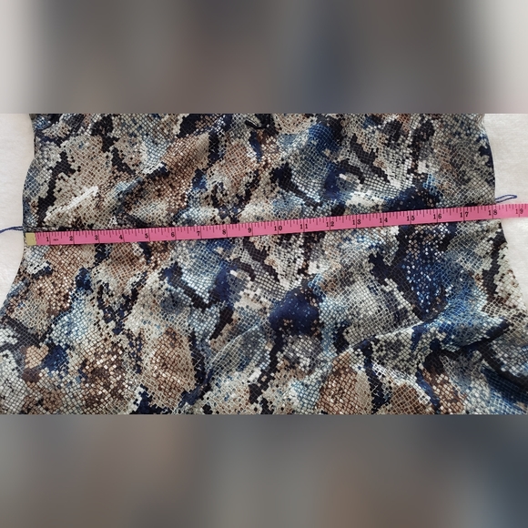 Undbranded Women's Blue Snakeskin Print  Shirt Dress Size S - Picture 14 of 16